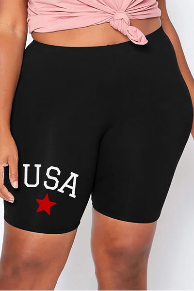 Immagine di PLUS SIZE BLACK USA SHORTS